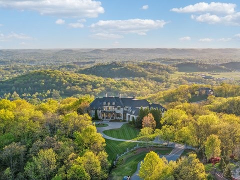 Luxury estate home perched on a rolling hill in Williamson County